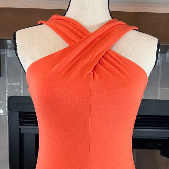 Soft Surroundings orange pima modal blend twist front sleeveless top XSm… - Picture 4 of 5